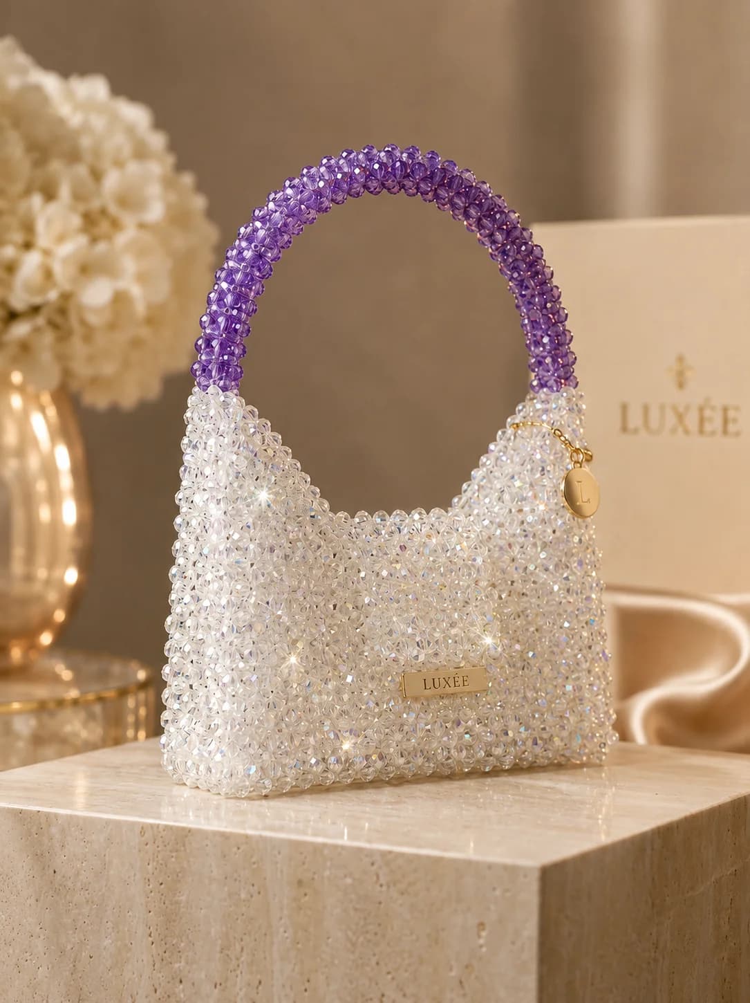Clear Ombre Beaded Bag — Draft